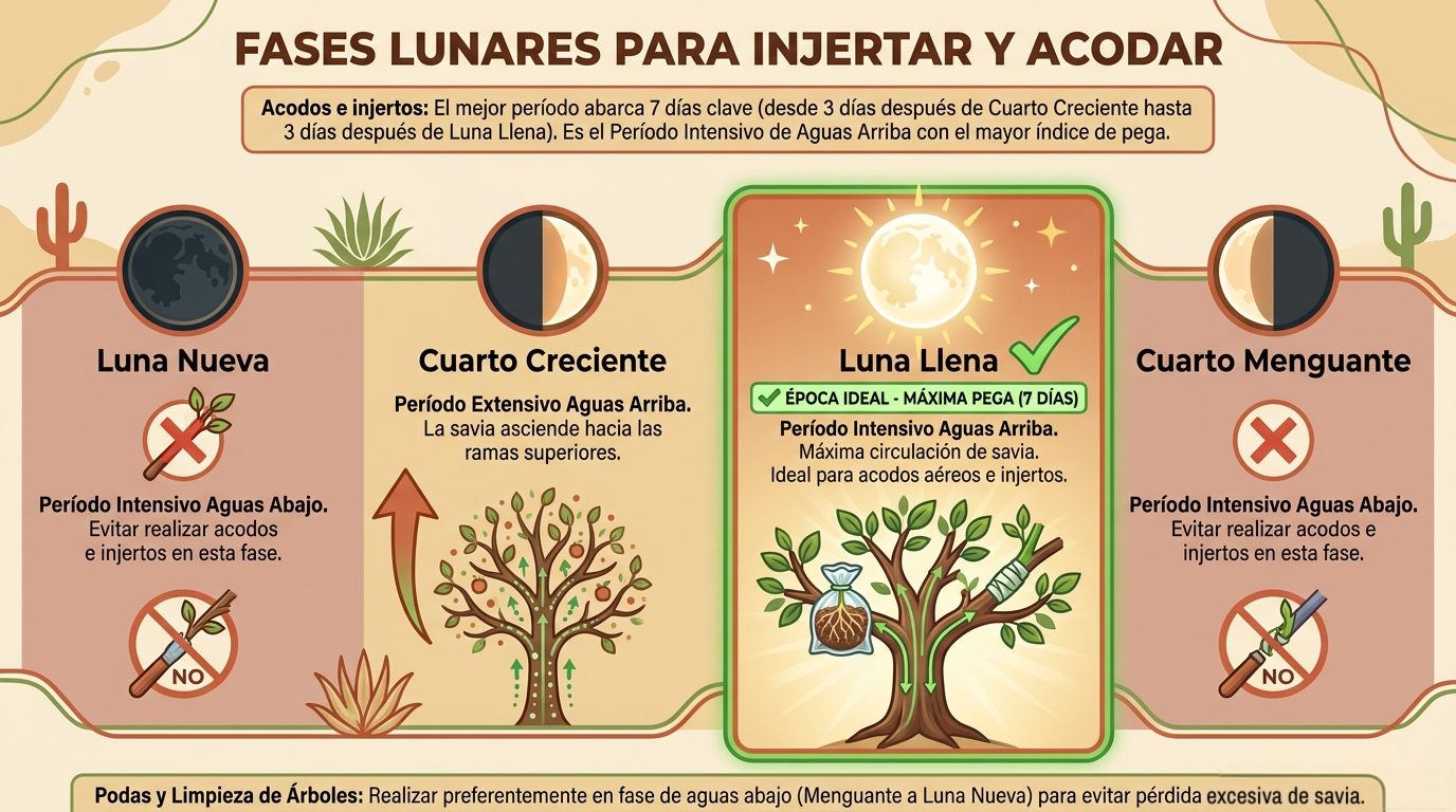 Figura 10: Fases lunares para injertar, acodar y podar